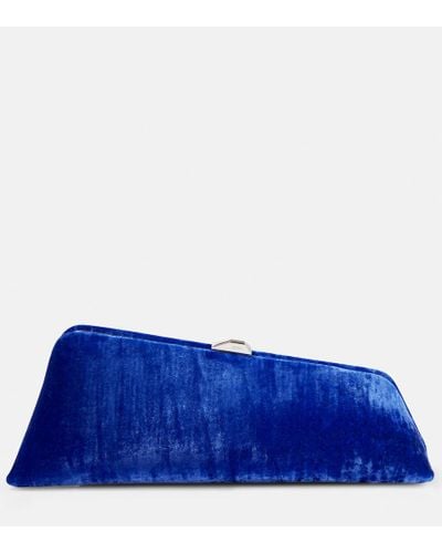 The Attico Clutch Long Night in velluto - Blu