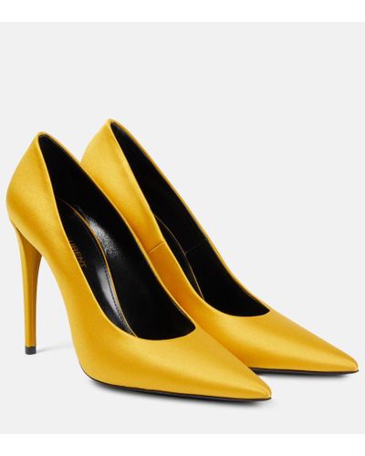 Saint Laurent Pumps Monceau 110 aus Satin - Gelb