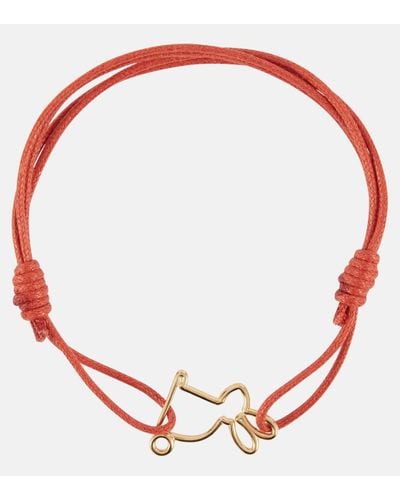 Aliita Conejito 9kt Gold Cord Bracelet - Red