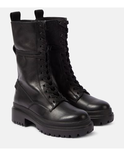 Bogner Chesa Alpina Leather Combat Boots - Black