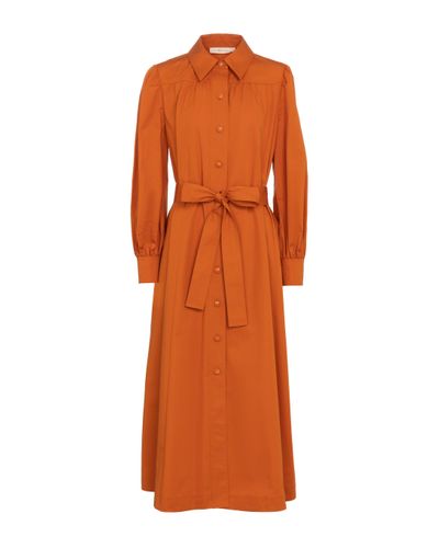 Tory Burch Cotton Shirt Dress - Orange