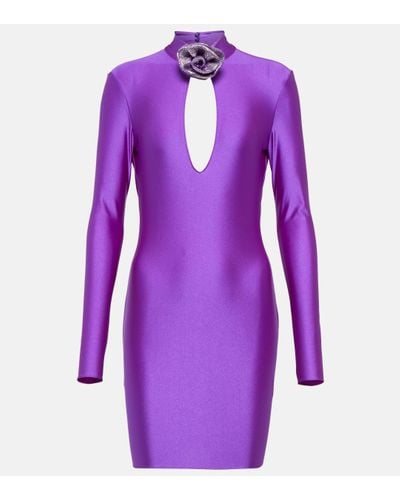 GIUSEPPE DI MORABITO Embellished Cutout Minidress - Purple