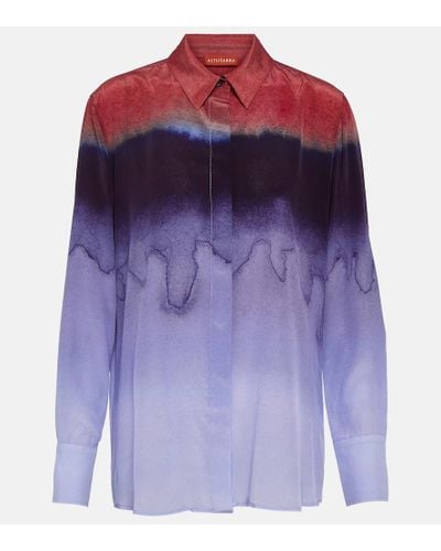 Altuzarra Printed Silk Shirt - Blue