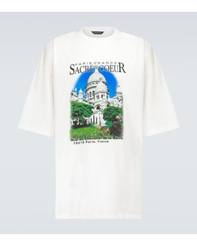 Balenciaga T-Shirt Sacre Coeur and Notre-Dame - Weiß