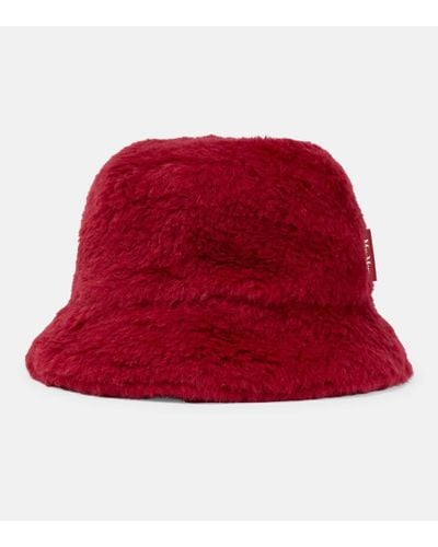Max Mara Hut Distel aus einem Alpakawollgemisch - Rot