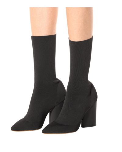 stretch knit ankle boots