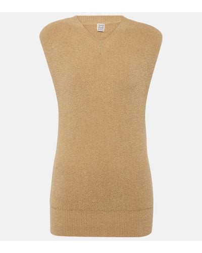 Totême Cotton-blend Terry Sweater Vest - Natural