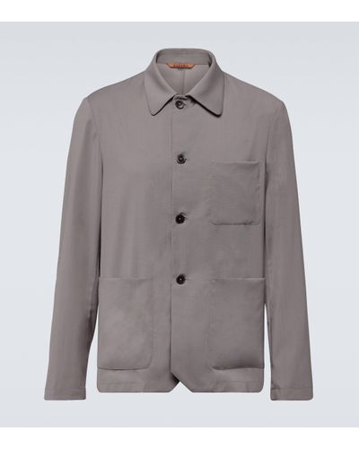 Barena Visal Virgin Wool Overshirt - Grey