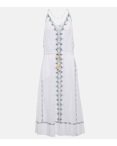Isabel Marant Siana Embroidered Cotton Midi Dress - White