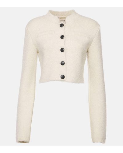 Khaite Ello Cropped Silk And Cashmere Jacket - Natural