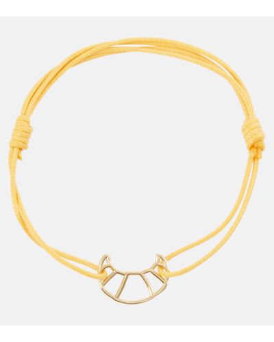 Aliita Croissant 9kt Gold Charm Cord Bracelet - Metallic