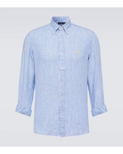 Polo Ralph Lauren Camisa de lino a rayas - Azul