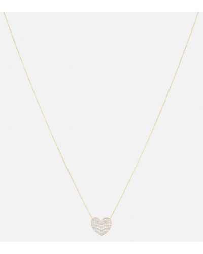 STONE AND STRAND Halskette All My Heart aus 10kt Gelbgold mit Diamanten - Weiß