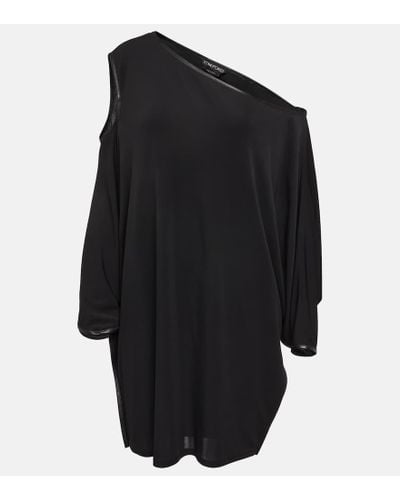 Tom Ford Draped Crepe Jersey Minidress - Black