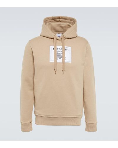 Burberry Prorsum Logo Cotton Jersey Hoodie - Natural