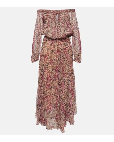 Isabel Marant Volga Printed Off-shoulder Maxi Dress - Multicolor