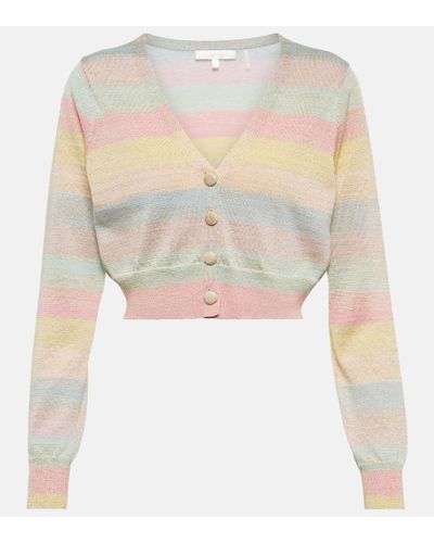 LoveShackFancy Cardigan Asteria de punto - Blanco