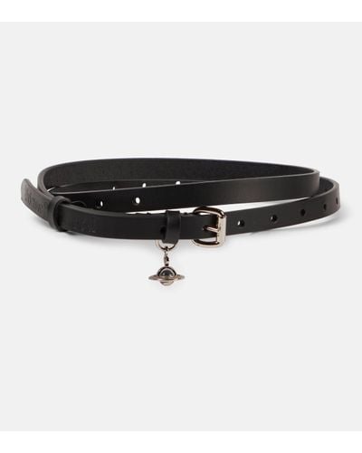 Vivienne Westwood Alex Embellished Leather Belt - Black