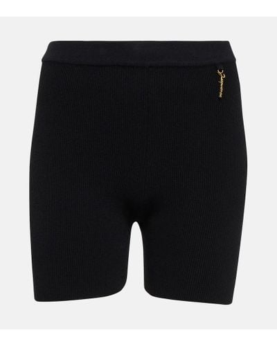 Jacquemus Le Short Pralu Ribbed-knit Shorts - Black