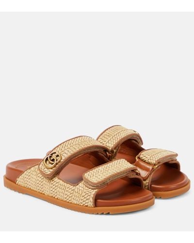Gucci Sandal With Double G - Brown