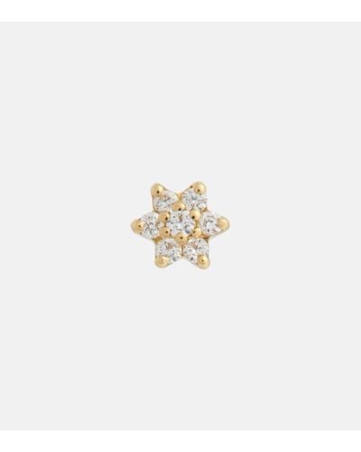 Maria Tash Einzelner Ohrring Diamond Star aus 18kt Gelbgold mit Diamanten - Weiß