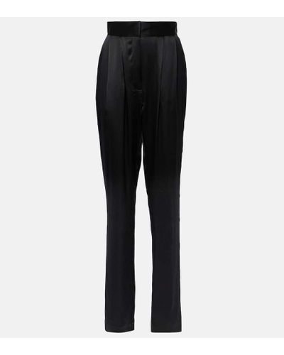 TOVE Remi High-rise Silk Straight Pants - Black