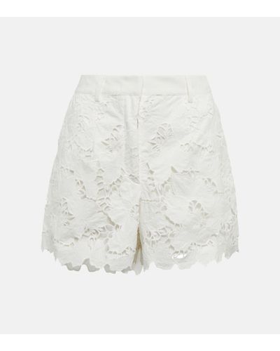 Self-Portrait Floral Patterned Shorts - White