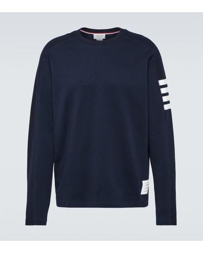 Thom Browne Camiseta 4-Bar en jersey de algodon - Azul