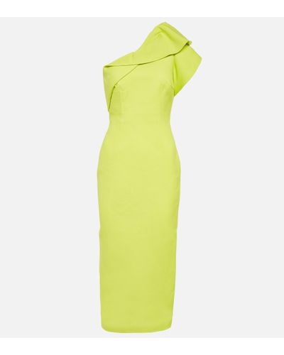 Roland Mouret One-shoulder Wool-blend Midi Dress - Yellow