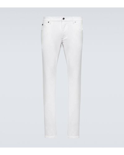 Dolce & Gabbana Embellished Straight Jeans - White