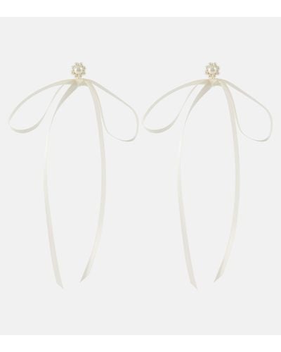 Simone Rocha Bow-detail Faux Pearl Earrings - White