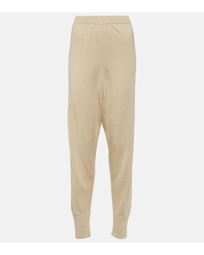 The Row Dalbero Linen And Silk Tapered Pants - Natural