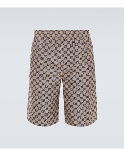 Gucci GG Linen-blend Shorts - Natural