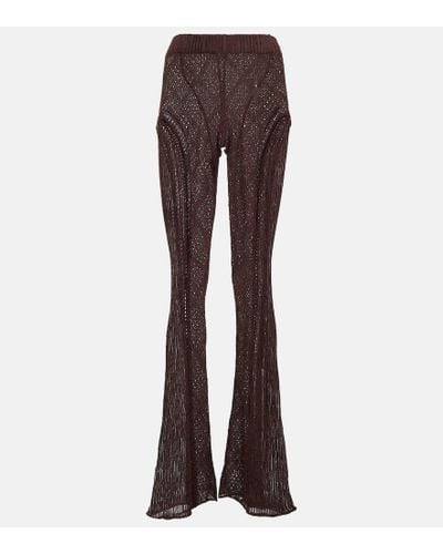 Roberta Einer Pantaloni Disco flared in cotone - Marrone