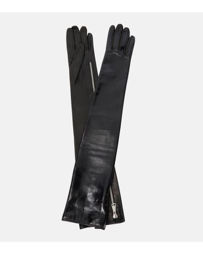 Alessandra Rich Leather Gloves - Black