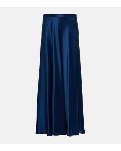Polo Ralph Lauren Polo Bias Cut Double Faced Satin Skirt - Blue