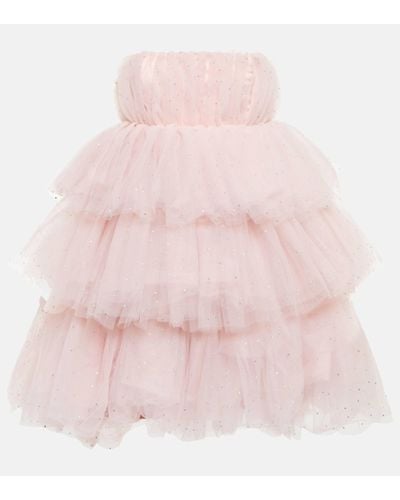 ROTATE BIRGER CHRISTENSEN Crystal-embellished Tulle Minidress - Pink