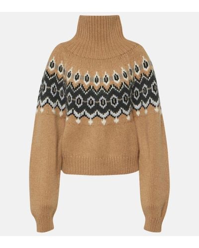 Khaite Fair Isle Amaris Sweater - Brown