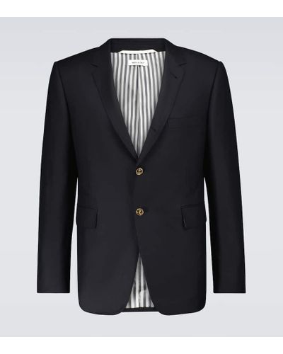 Thom Browne Blazer de sarga de lana - Negro