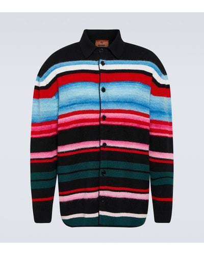 Missoni Striped Wool-blend Cardigan - Red