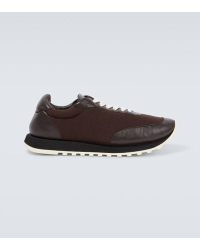 The Row Owen Runner Leather-trimmed Trainers - Brown