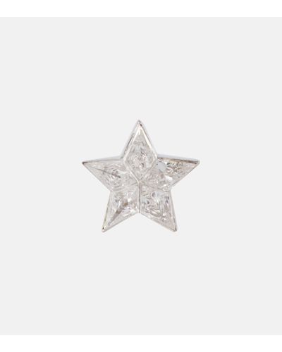 Maria Tash Invisible Set Diamond Star Stud 18kt White Gold Single Earring With Diamonds