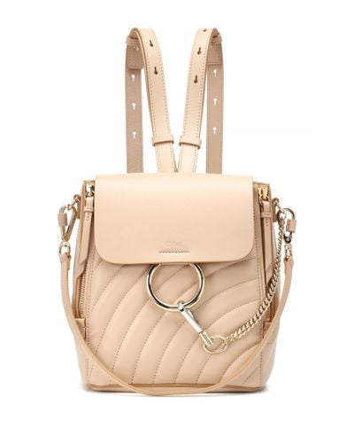 Chloé Faye Quilted Leather Backpack - Natural