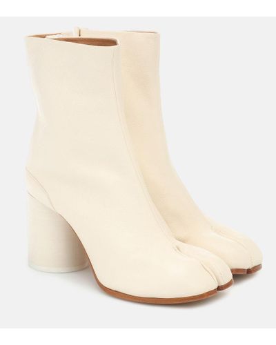 Maison Margiela Tabi Leather Ankle Boots - Natural