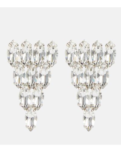 Gucci Embellished Geometric Earrings - White