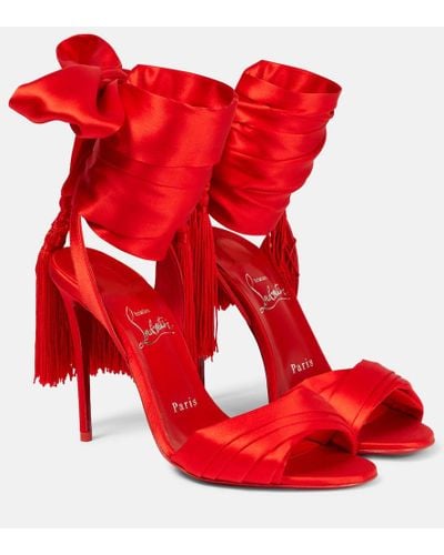 Christian Louboutin Sevillana 100 Crepe Satin Sandals - Red