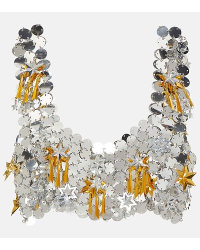 Rabanne Bralette con paillettes metalliche - Metallizzato