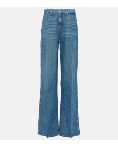 7 For All Mankind High-Rise Jeans - Blau