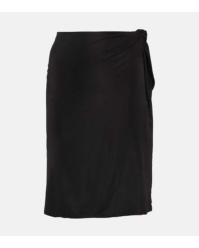 Saint Laurent Falda tubo de jersey con detalle anudado - Negro