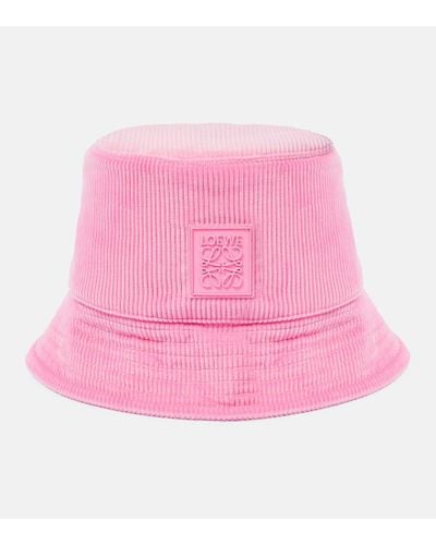 Loewe Sombrero de pescador de pana con anagrama - Rosa